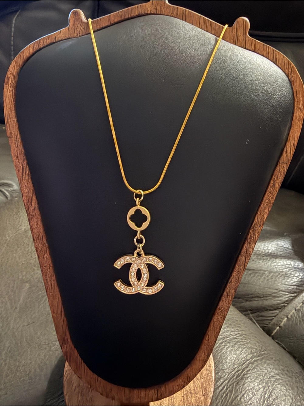 Gold-Tone Crystal Pendant Necklace